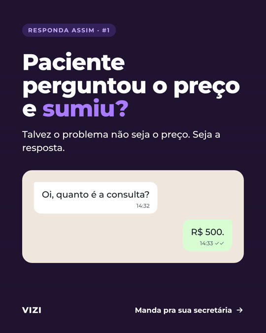 Post: paciente perguntou o preço e sumiu?