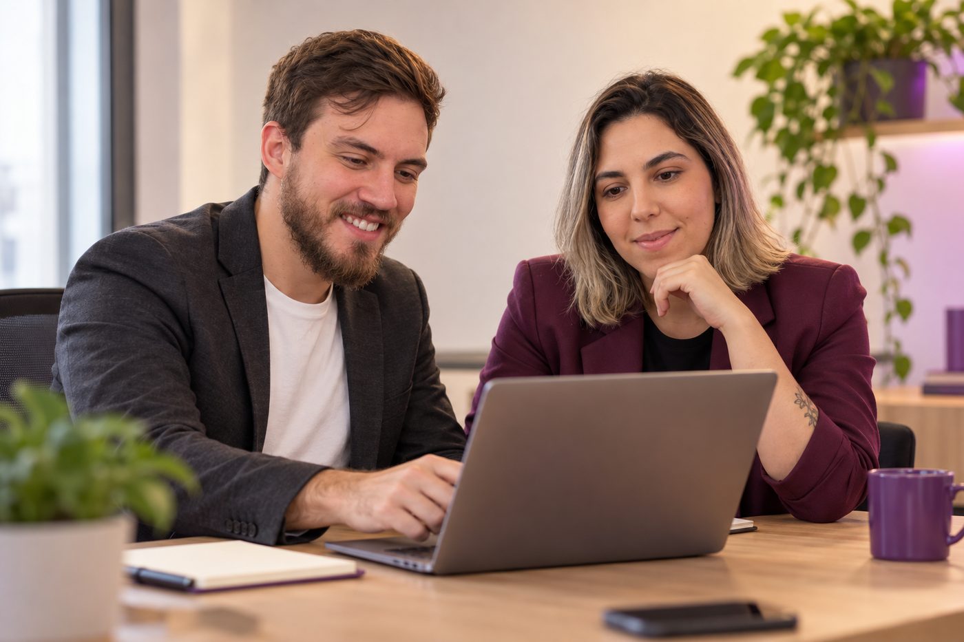 Sócios da VIZI analisando resultados de campanhas